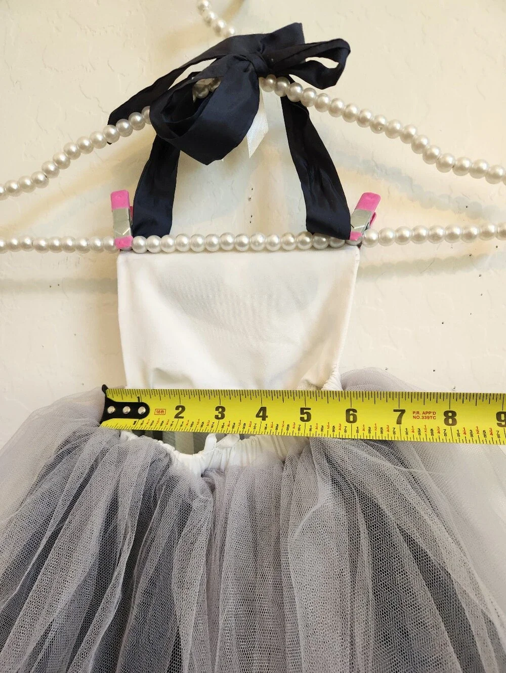 Navy Blue & White Striped Jack Skeleton Tutu Baby Costume